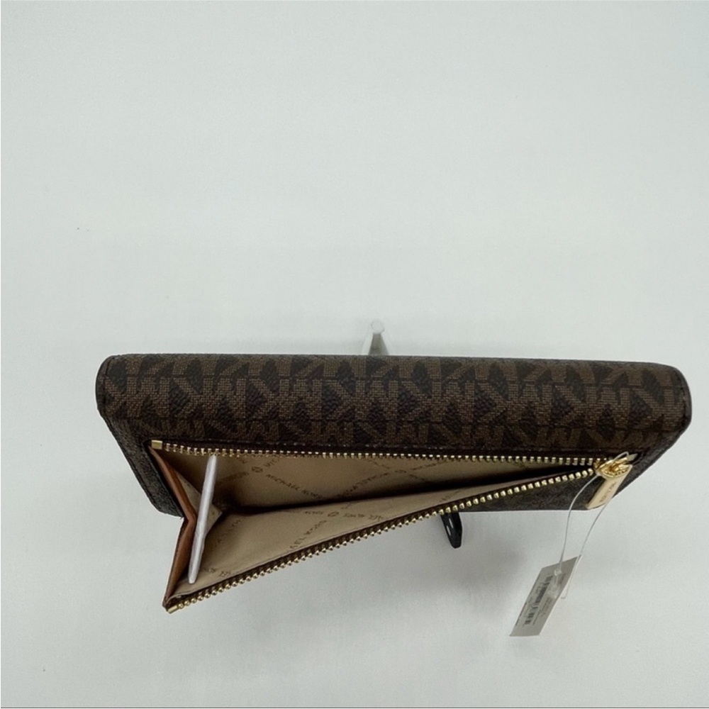 Michael Kors Large Charlotte Tote Bag & Trifold Wallet Leather Brown - Picture 7 of 12